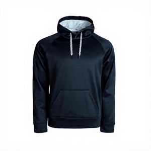 Sweat-shirt à capuche bleu marine pour homme, manches raglan, coupe classique, couleur unie, vêtement décontracté d'automne, tissu en molleton respirant - Product Image 1