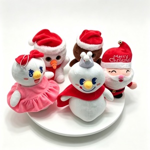 Ensemble de peluches de Noël personnalisées, peluche bonhomme de neige, peluche Père Noël, poupées en peluche festives, peluches pour les fêtes d'hiver - Product Image 1
