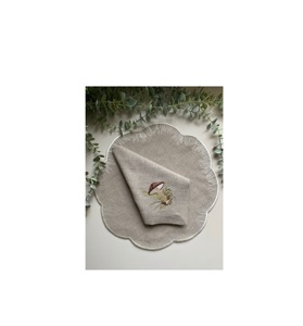 Home <b>dining</b> linen <b>table</b> <b>placemat</b> with charming embroidery work for welcoming <b>table</b> presentation reusable washable - Product Image 1