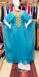 Collection Dubaï 2024 Caftan de conception marocaine Fait main Rouge Vêtement musulman traditionnel Perles de pierre Robes Georget Chiffon - Product Image 2