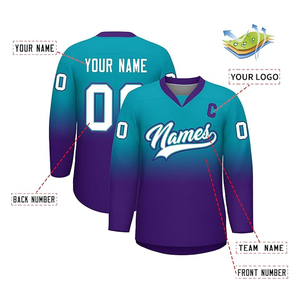 Nuevo diseño personalizado Hockey Jerseys alta calidad transpirable nombre del equipo 100% poliéster Hockey uniformes - Product Image 3