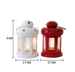 Linterna decorativa colgante de velas para patios exteriores, jardines o espacios interiores con iluminación ambiental de estilo marroquí - Product Image 1