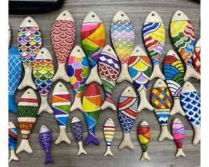 Adorno de pared de peces de madera con diseño único perfecto para decoración de estilo costero artesanías de regalo de peces de madera y pedidos al por mayor - Product Image 6