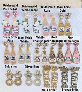 Needlework Handmade Embroidered <b>Earrings</b> Fabric-based Jewelry Flower Botanical Jewelry Rose Petal Design Shape Wedding Gift - Product Image 5