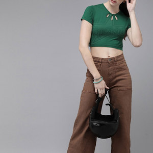 Top corto transpirable elástico de verano para mujer para gimnasio y trajes Casuales - Product Image 5