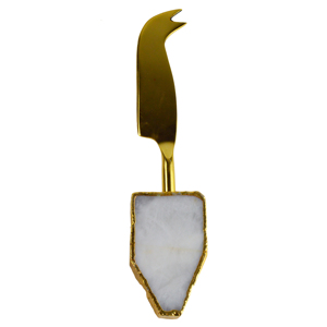 Ensemble de couverts en agate naturelle avec finition peinte à la main dorée, couverts modernes faits à la main, conçus pour les ustensiles de cuisine, les accents de la maison - Product Image 2