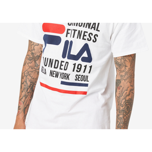 T-shirt Fitness Uomo Fila Bianca con Logo 3D, 100% Cotone/Fibra di Bambù, Taglia Media, Tessuto 200gsm - Product Image 3