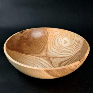 Tazón de ensalada de madera hecho a mano con acabado pulido liso, para frutas, pasta, estilo rústico, para servir en la cocina, decorativo, natural, centro de mesa - Product Image 1