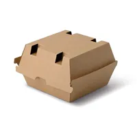 Boîtes à emporter pour hamburgers, taille 13x14x8cm, en carton kraft, jetables, écologiques - 250 pcs/carton