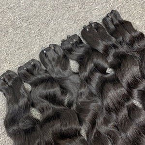 100% Cabello camboyano vietnamita crudo sin procesar Onda natural Doble dibujado Proveedores de cabello crudo al por mayor de un donante - Product Image 5