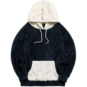 Custom Logo Men's Heavy Pullover Hooded Streetwear Warm <b>Sherpa</b> Polar Fleece Winter Wear <b>Hoodies</b> - Product Image 2
