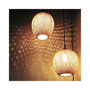 โคมไฟไม้ไผ่โบราณสำหรับเพดานโคมไฟงานฝีมือทรงกลมสไตล์ฝรั่งเศสสำหรับห้องนั่งเล่นของตกแต่งบ้าน - Product Image 2