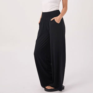 Pantalons de sport d'hiver pour femmes, pantalons de yoga réguliers, taille élastique, jambes larges, deux poches, devant plat, style harem, vêtements de sport - Product Image 2