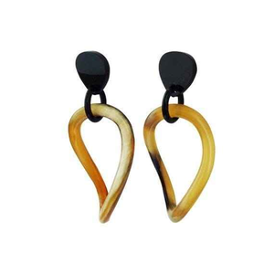 Pendientes de Gota Hechos a Mano con Cuerno de Buey Ecológico para Mujer, Ligeros y Modernos - Product Image 1