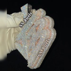 Collier de moissanite en diamant de rappeur lourd personnalisable Style HipHop Pendentif pour homme Initiale de grand nom Bijoux personnalisés pour hommes - Product Image 6