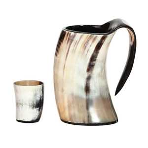 Mug à vin et bière en corne de vache naturelle fait main, écologique, léger, passe au lave-vaisselle, design rustique, cadeau artisanal unique pour bar à domicile - Product Image 1