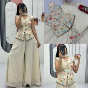 ชุดพลลาซโซผู้หญิงสุดเก๋ ลดราคาพิเศษ ผ้าทิชชูเนื้อนุ่ม ปักลายอย่างประณีต เหมาะสำหรับงานแต่งงาน มีจำหน่ายในราคาที่ดีที่สุด - Product Image 6