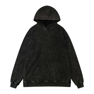 Vente en gros de sweat à capuche de haute qualité pour hommes 100% coton vieilli sweat à capuche personnalisé avec fermeture éclair lâche lavé à l'acide pour hommes - Product Image 4
