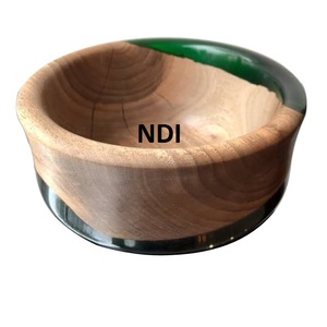 Venta caliente Hogar y Hotel vajilla decoración cuenco de resina rústico diseño hecho a mano ensalada de frutas mezcla y servir cuenco de madera - Product Image 1