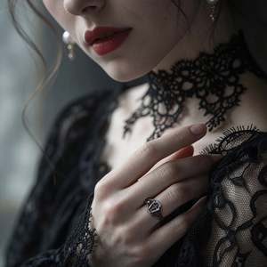 Jeulia Gothic Black Rose <b>Cross</b> Coffin Fashion <b>Ring</b> - Product Image 3