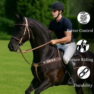 Conjunto de cabezada y pechera de cuero tallado de primera calidad con diseño personalizado |   Equipo Ecuestre Occidental |   Equipo de equitación |   2026 - Product Image 3