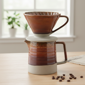 Ensemble de pot et de filtre en porcelaine durable de qualité supérieure multi-usages 3461008SETL-0.4 pour les amateurs de café - Product Image 5