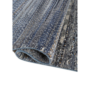 Alfombra Manchaha Lub-126 Azul, Tejida a Mano con Lana y Seda, Diseño Geométrico para el Hogar - Product Image 2