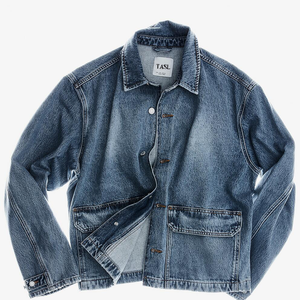 Chaqueta de mezclilla Y2K clásica personalizada, chaqueta de cuello lavado azul, ropa de abrigo para hombre con bolsillo - Product Image 3