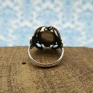 Titanio druso piedra preciosa cojín corte 925 plata esterlina bisel conjunto anillo hecho en genuino 925 anillos de plata diseño de moda - Product Image 2