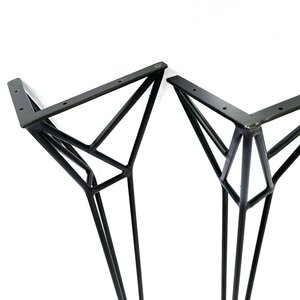 Industrial Style <b>Set</b> of 4 Hairpin Plus Iron Legs Heavy Duty 73cm High Powder Coated for Dining Tables and Beds-CHB68044 - Product Image 3