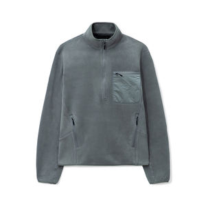 Sweatshirts en molleton personnalisé avec fermeture éclair quart avec découpe unie pour hommes avec logo personnalisé mélange de polyester/coton respirant - Product Image 6