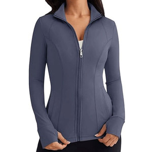 Femmes à la mode léger athlétique fermeture éclair vestes 2025 sweats à capuche Gym Yoga hauts course vêtements d'entraînement avec poche - Product Image 6