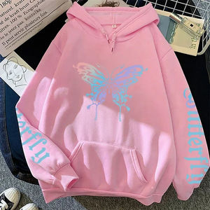 2025 nueva llegada mujer mariposa impresa Sudadera con capucha toda la temporada diario Casual moda sudaderas con capucha hogar al aire libre comodidad pulóver - Product Image 6