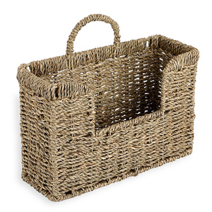 Cesta colgante de pared para cartas y correo, contenedor de mimbre marino, soporte para periódicos y revistas, accesorios para el hogar y la oficina - Product Image 6