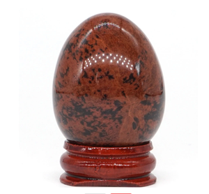 ไข่คริสตัลหินภูเขาไฟมะฮอกกานีออบซิเดียน,ไข่ออบซิเดียนหินมะฮอกกานีขัดเงารักษาธรรมชาติ - Product Image 2