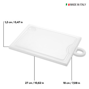 Antibatterico Extra THikness tagliere polietilene 21 5x18 7cm DEMOLLI Made in Italy multiuso Private Label succo Groove - Product Image 2