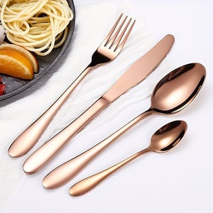 Ensemble de couverts de couteau de fourchette de cuillère d'acier inoxydable de la plus haute qualité ensemble de couverts d'or de luxe de cuillère à Dessert pour la fête de mariage - Product Image 3