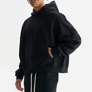 Boxy เสื้อฮู้ดผู้ชายแบบสวมหัวมีฮู้ด420gsm ผ้าฝ้าย100% เสื้อมีฮู้ดแบบเรียบกำหนดเองเฮฟวี่เวทสตรีทแวร์ - Product Image 1