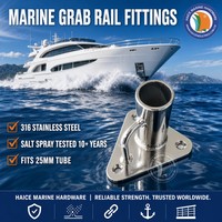 Support de mât de bateau en acier inoxydable avec base triangulaire, 90 degrés, 25mm(1 pouce)