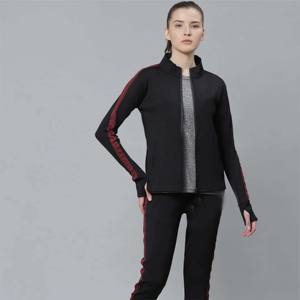 Ensemble de sport deux pièces à la mode avec veste à glissière complète et pantalon de jogging à taille élastique | Confortable pour le fitness et la course - Product Image 1