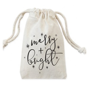 Sac à cordon pliant étanche 100% coton doux couleur naturelle fermeture à glissière sacs-cadeaux pour le stockage de mariage - Product Image 5