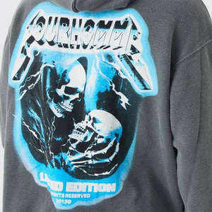 Unisex Heavyweight 630G 100% algodón de alta calidad lavado ácido chándales personalizado impreso jersey de gran tamaño para invierno transpirable - Product Image 3