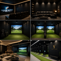 Panneau mural acoustique moderne en similicuir floral avec mousse PE, antistatique, ignifuge et imperméable, idéal pour les simulateurs de golf commerciaux