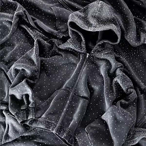 Nueva tendencia Streetwear hombres sueltos con capucha cremallera sudaderas con diseño de diamantes de imitación al por mayor Otoño Invierno Casual Sudadera con capucha - Product Image 5