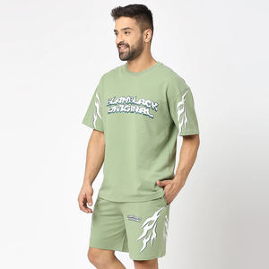 Traje de sudor lavado con ácido OEM, corsé Deportivo Ligero personalizable para hombre, pantalones cortos de secado rápido, ropa de calle con logotipo bordado de talla grande - Product Image 2