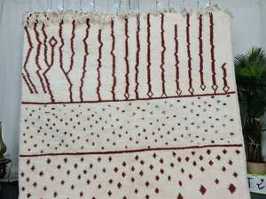 Hecho a mano auténtica alfombra marroquí Beni Ourain punteada abstracta Alfombra de lana bereber precios al por mayor fabricante distribuidor oferta - Product Image 4