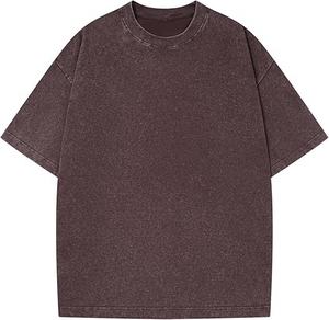 T-shirt Homme Oversize Personnalisable avec Logo, en Tissu Tricoté, Couleurs Vieillies, Style Vieilli, Léger, Coton Doux, Grandes Tailles Disponibles - Product Image 6
