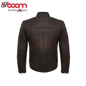 Veste bomber en cuir de moto respirante à séchage rapide en peau de vache d'hiver de fabrication professionnelle Prix ​​bas Homme - Product Image 2