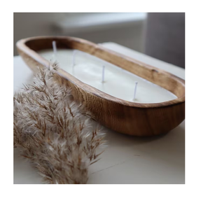 ชามใส่เทียนทำจากไม้ใช้ในฟาร์มแบบชนบทชามใส่เทียนทรงหัวใจทำจากพอลโลเนียออกแบบกลิ่นหอมได้ตามต้องการ - Product Image 5