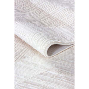 Tapis d'intérieur Netline Home Depot Crème Moderne Zenta ZN002, durable, en acrylique et polyester, anti-peluches, facile à nettoyer, pour chambre à coucher - Product Image 3